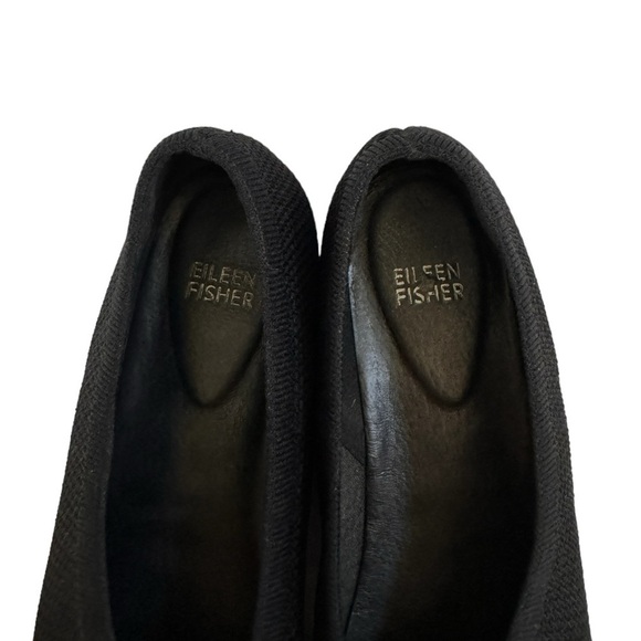 Eileen Fisher Heaven Black Stretch Wedge Slip On Flats Shoes Size 9.5 - Picture 9 of 11